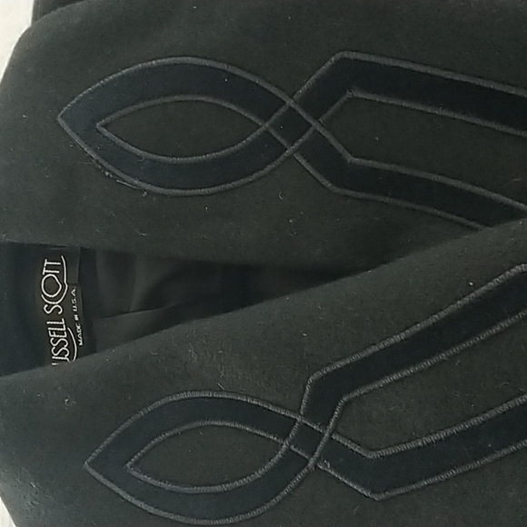 Russell Scott Vintage Black Maxi Dress Coat with Embroidery - Picture 3 of 11